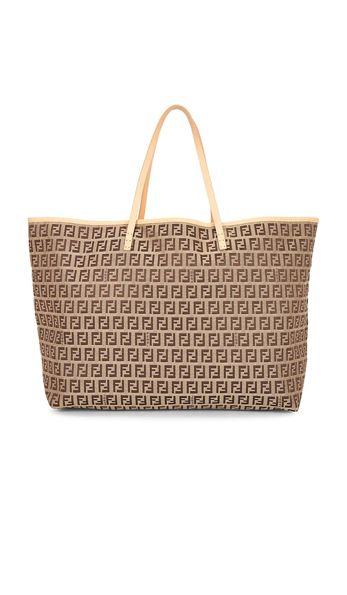 Fwrd Renew Fendi Zucchino Roll Tote Bag In Sand
