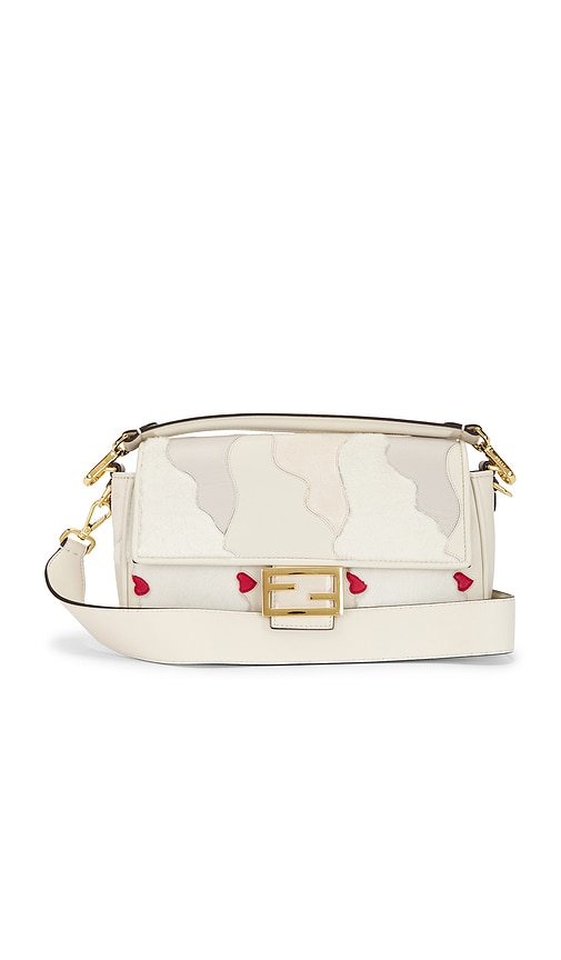 FWRD Renew Fendi Mink Fur Nappa Faces Baguette Shoulder Bag