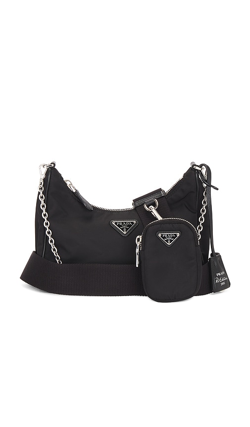 FWRD Renew Prada Re-Edition 2005 Re-Nylon Shoulder Bag in Black