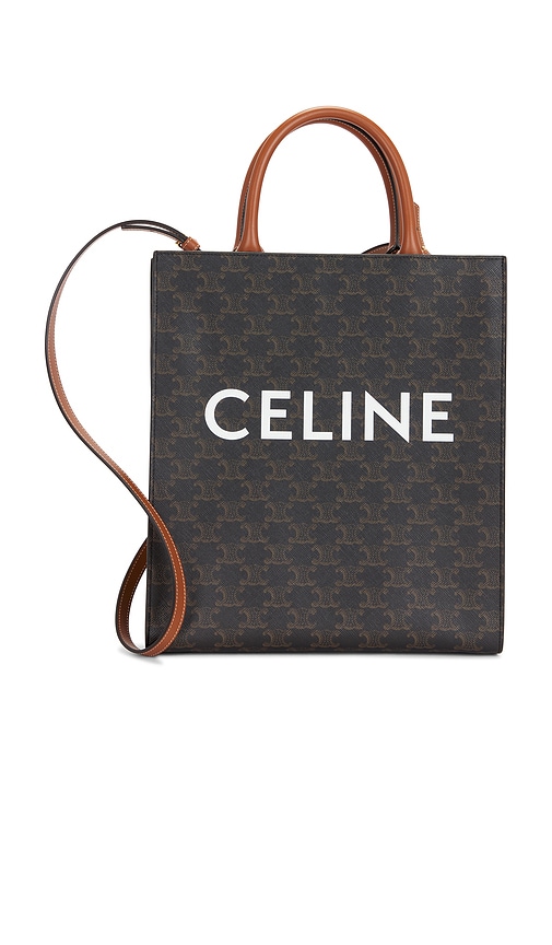 Fwrd Renew Celine Triomphe Vertical Cabas Tote Bag In Brown