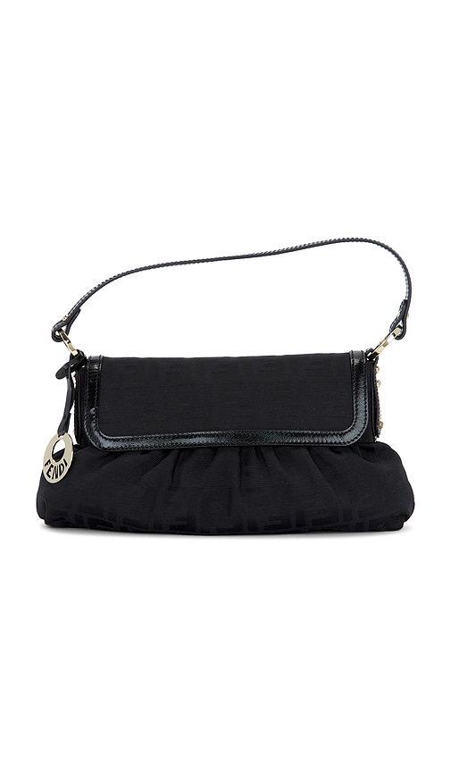 FWRD Renew Fendi Zucca Chef Shoulder Bag in Black