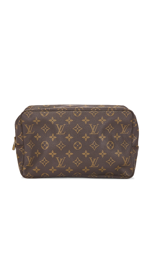 Fwrd Renew Louis Vuitton Monogram Trousse Toilette 28 Pouch In Brown