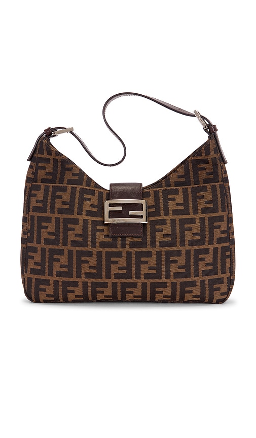 FWRD Renew Fendi Zucca Shoulder Bag in Brown