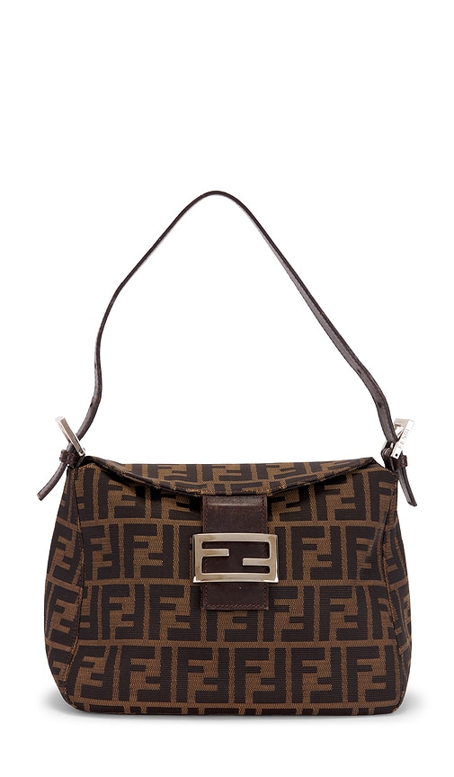 FWRD Renew Fendi Zucca Shoulder Bag in Brown