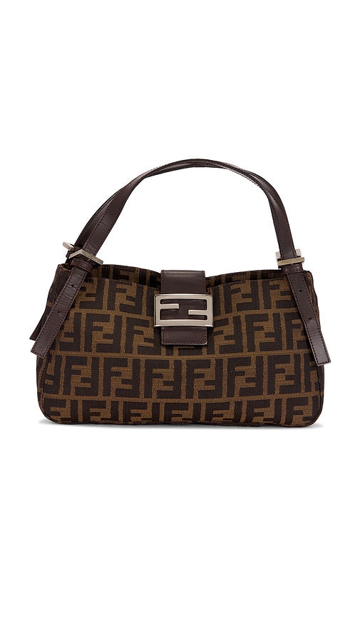 FWRD Renew Fendi Zucca Shoulder Bag in Brown