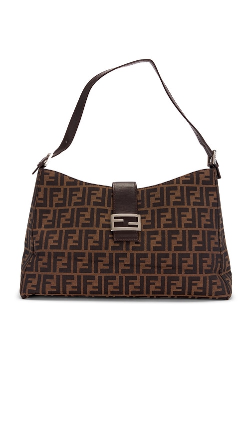 FWRD Renew Fendi Zucca Shoulder Bag in Brown