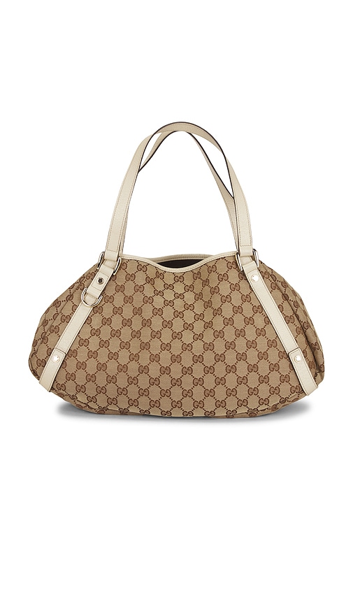FWRD Renew Gucci Abbey Shoulder Bag in Beige.
