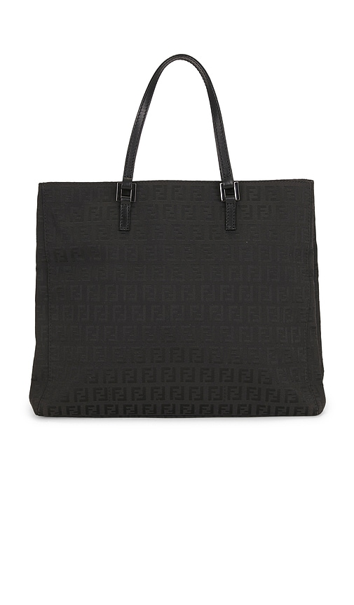 FWRD Renew Fendi Zucchino Tote Bag in Black