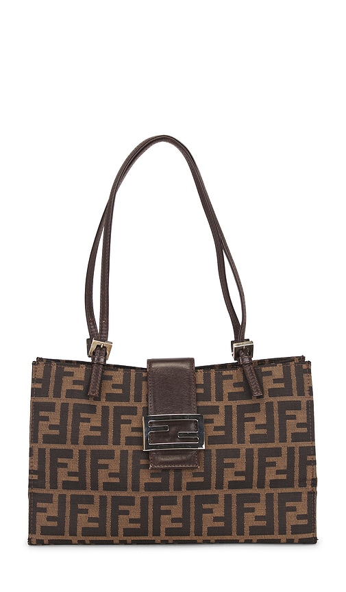FWRD Renew Fendi Zucca Tote Bag in Brown
