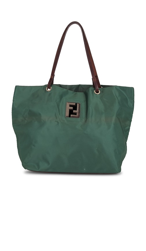 FWRD Renew Fendi Tessuto Tote Bag in Green