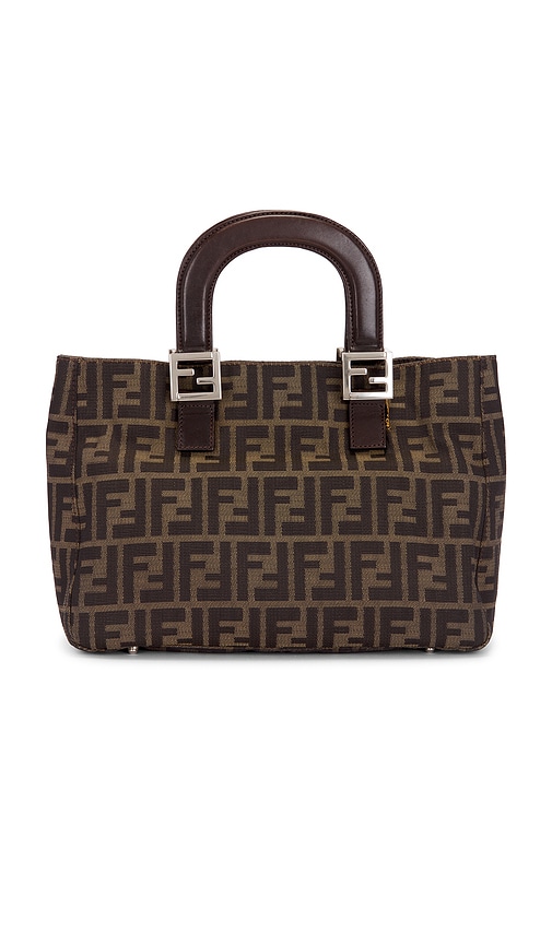 FWRD Renew Fendi Zucca Tote Bag in Brown