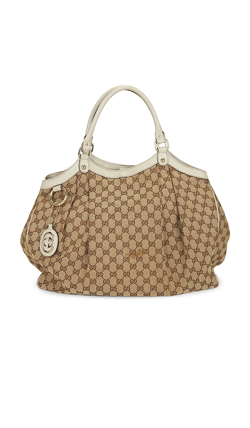FWRD Renew Gucci Sukey Tote Bag in Beige