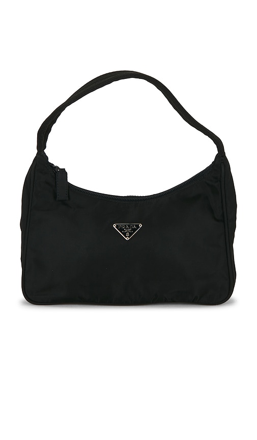 FWRD Renew Prada Tessuto Sport Hobo Bag in Black.