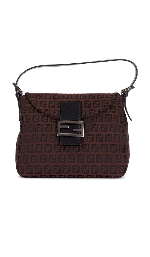 Fwrd Renew Fendi Zucchino Shoulder Bag In Brown