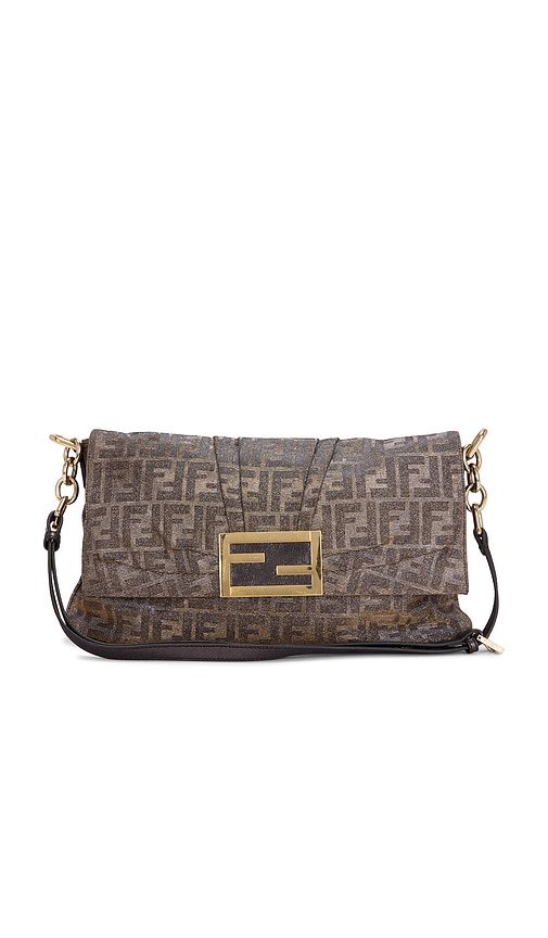 Fwrd Renew Fendi Zucchino Baguette Shoulder Bag In Brown