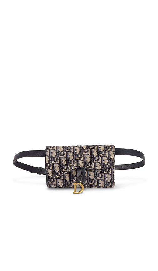 Fwrd Renew Dior Oblique Saddle Belt Bag In Blue