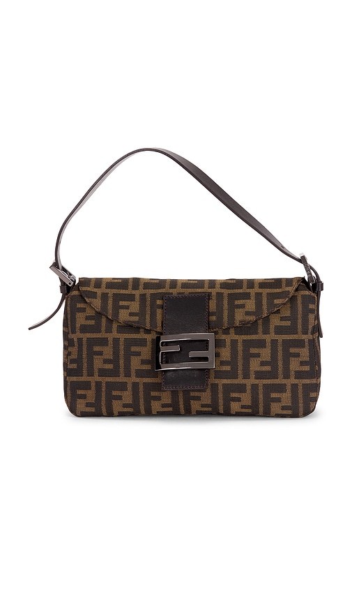 Fwrd Renew Fendi Zucca Baguette Shoulder Bag In Brown