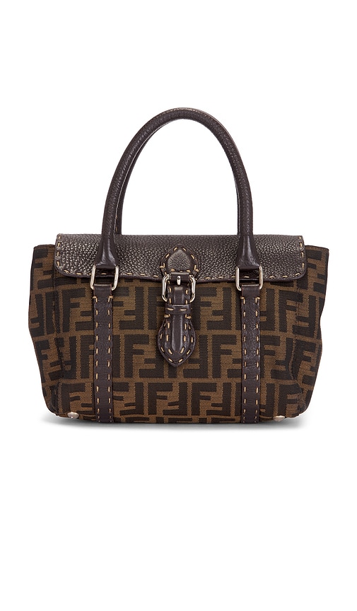 FWRD Renew Fendi Zucca Linda Handbag in Brown