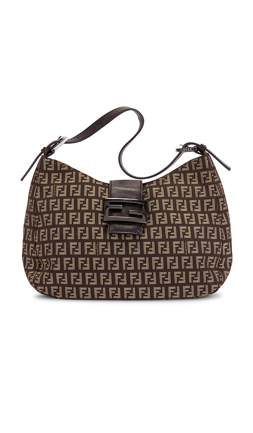 Fwrd Renew Fendi Zucchino Hobo Bag In Brown