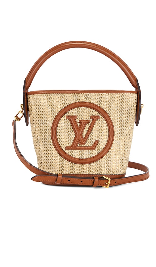 Fwrd Renew Louis Vuitton Raffia Petite Bucket Nm Bag In Brown