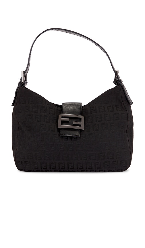 Fwrd Renew Fendi Zucchino Hobo Bag In Black