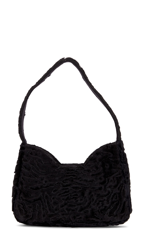 Fwrd Renew Prada Astrakhan Fur Shoulder Bag In Black