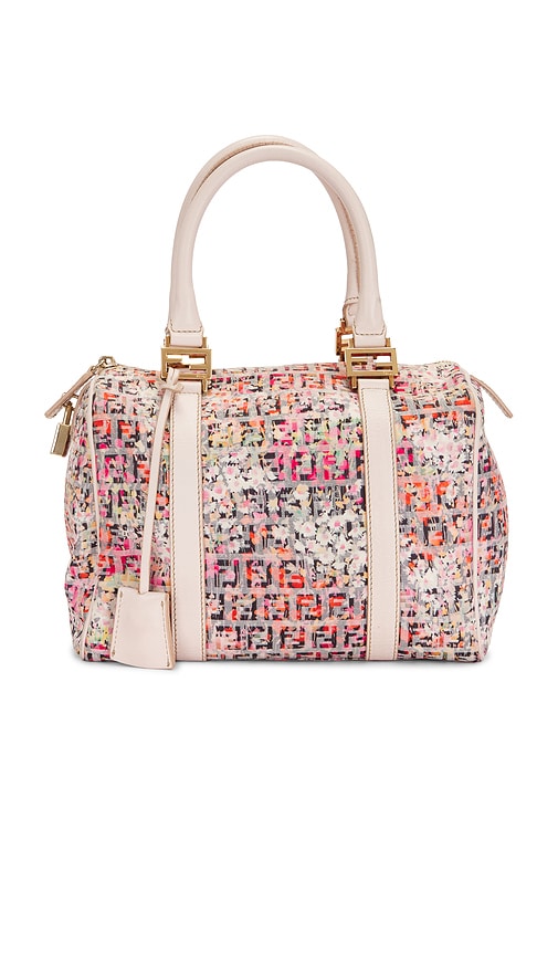 Fwrd Renew Fendi Zucchino Forever Bauletto Mini Boston Bag In Multicolor