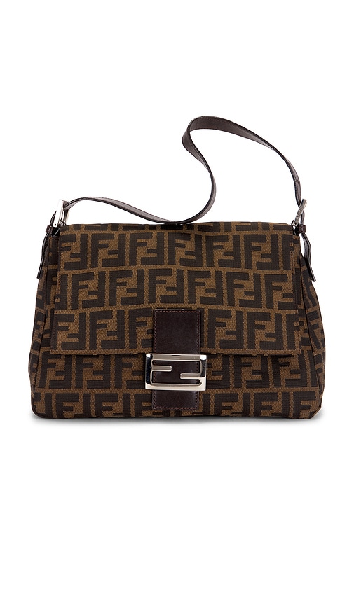 Fwrd Renew Fendi Zucca Mama Forever Baguette Shoulder Bag In Brown