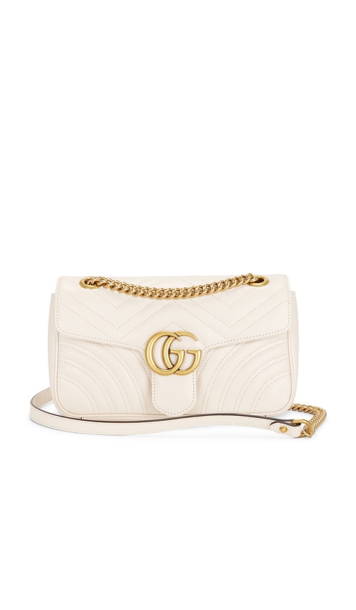 Fwrd Renew Gucci Gg Marmont Shoulder Bag In White