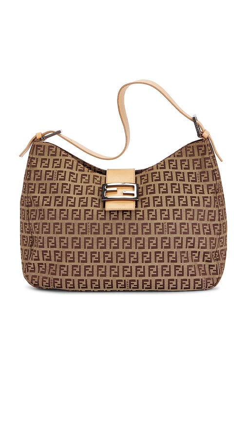 Fwrd Renew Fendi Zucchino Hobo Bag In Beige