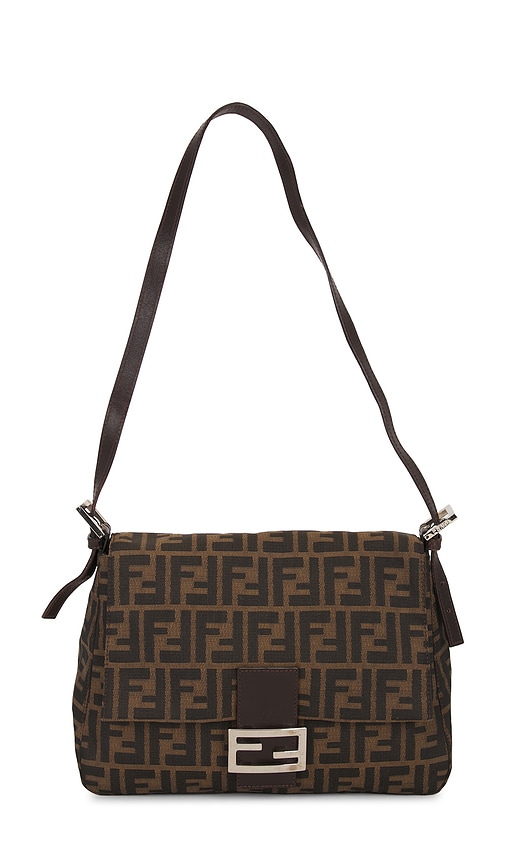 Fwrd Renew Fendi Zucca Mama Forever Baguette Shoulder Bag In Brown