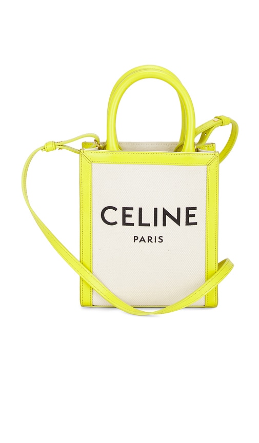 Fwrd Renew Celine Mini Vertical Cabas Tote Bag In Yellow