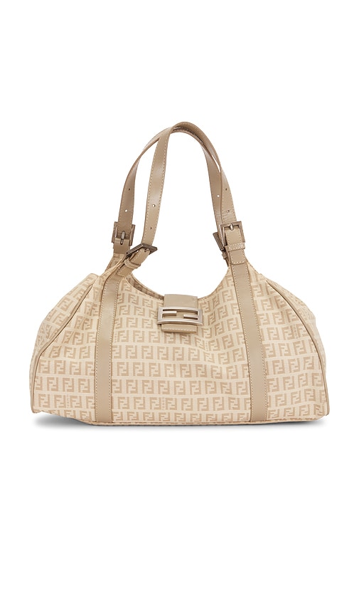 Fwrd Renew Fendi Zucchino Shoulder Bag In Neutral
