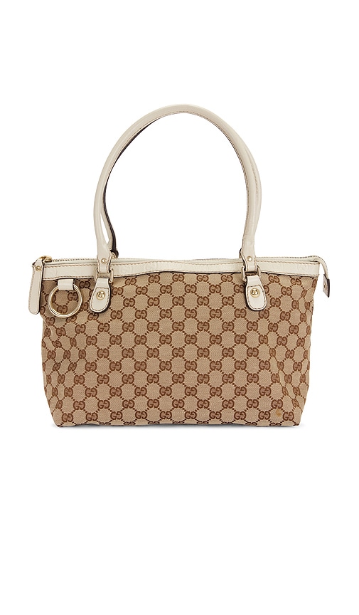 FWRD Renew Gucci Sukey Tote Bag in Brown.