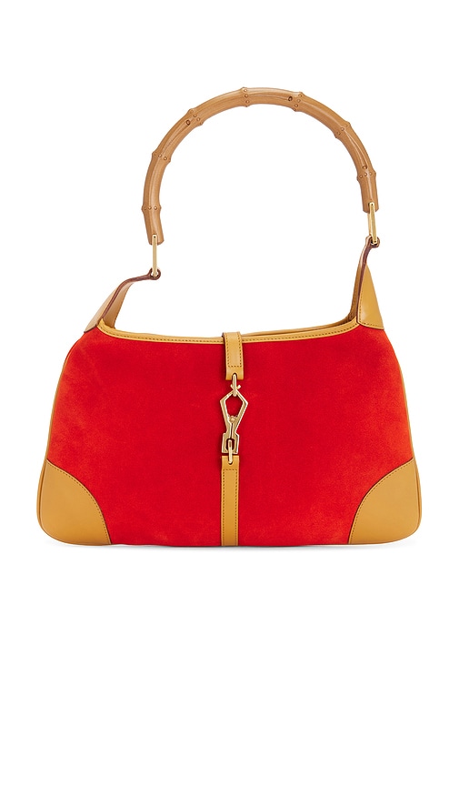 FWRD Renew Gucci Bambo Jackie Shoulder Bag in Red.