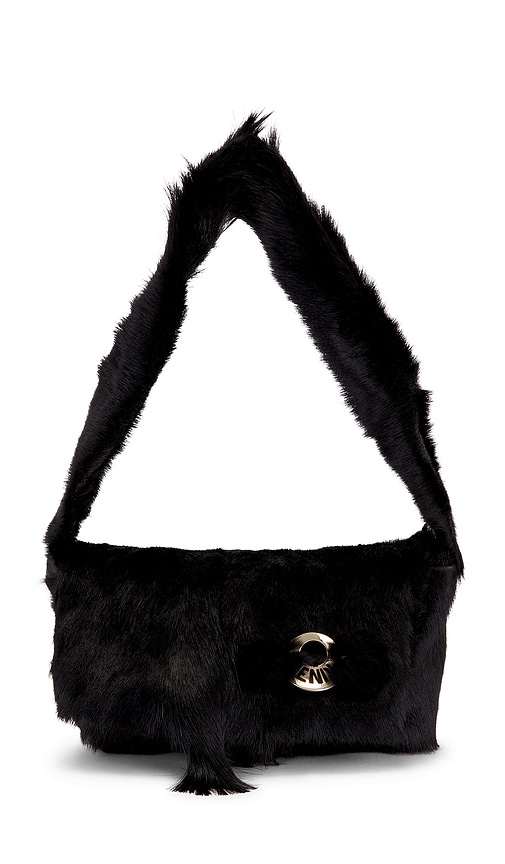 Fwrd Renew Fendi Rabbit & Mink Fur Baguette Shoulder Bag In Black