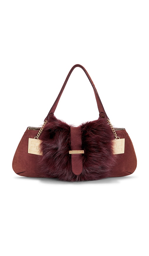 Fwrd Renew Fendi Fur Shoulder Bag In Red