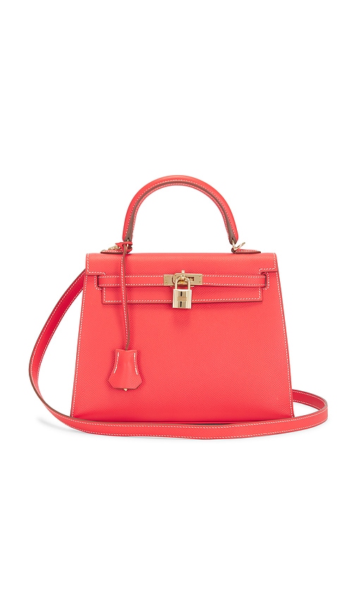 Fwrd Renew Hermes Epsom Verso Kelly 25 Sellier Handbag In Rose Jaipur