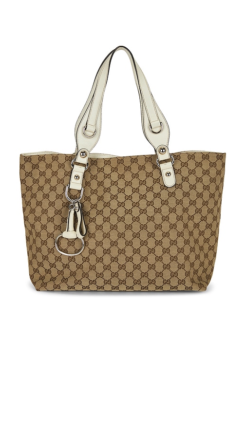 FWRD Renew Gucci Icon Bit Tote Bag in Brown.