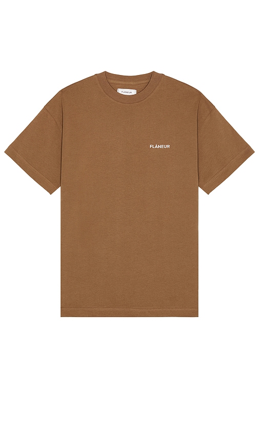 Shop Flâneur Essential T-shirt In 棕色