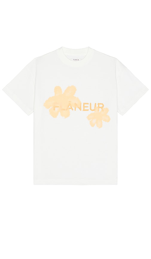 Shop Flâneur Floral Watercolor T-shirt In 白色