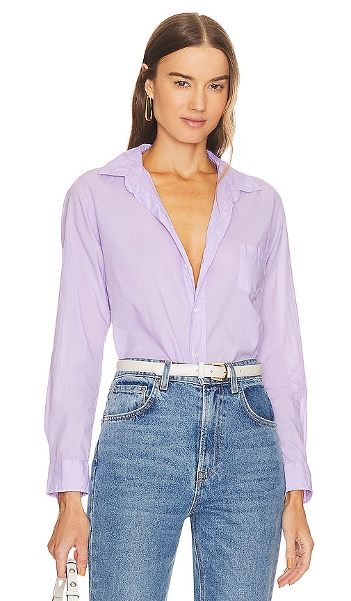Frank & Eileen Barry Woven Button Up in Lavender