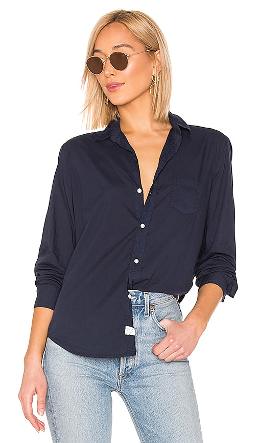 Frank Eileen Eileen Button Down Blouse In Deep Indigo Revolve