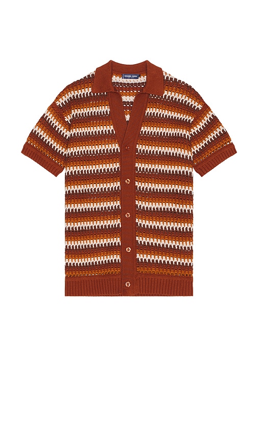 Frescobol Carioca Pinto Crochet Shirt In Brown