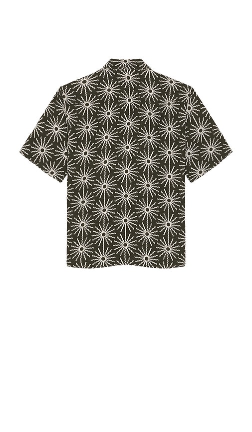 Frescobol Carioca Castro Linen Copa Sol Printed Shirt In Olive
