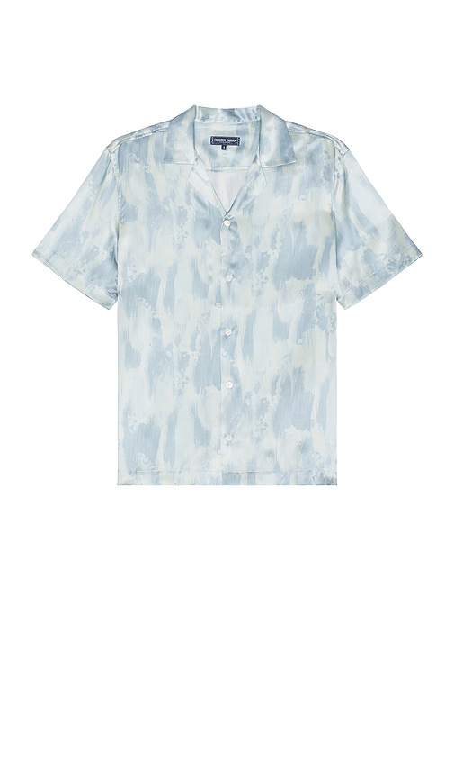 Frescobol Carioca Roberto Seascape Print Silk Shirt In Blue