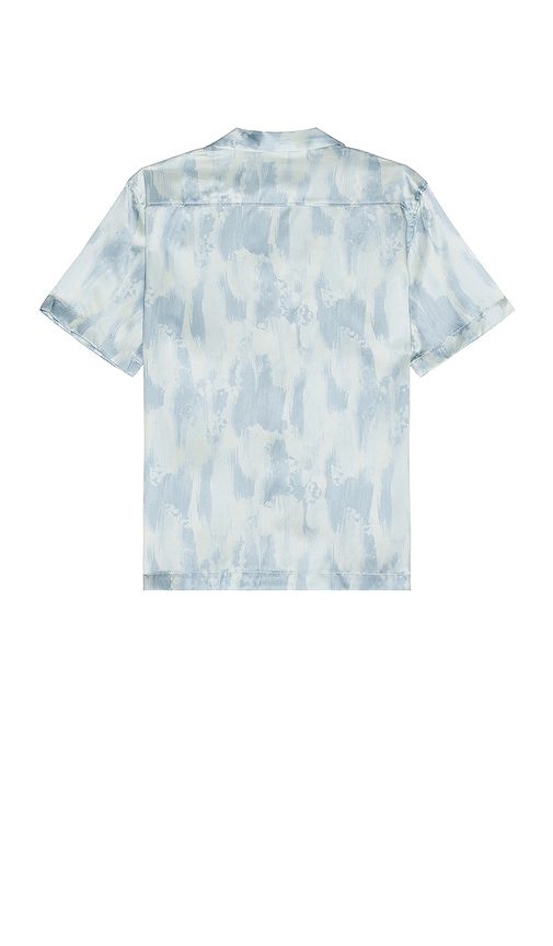 Shop Frescobol Carioca Roberto Seascape Print Silk Shirt In 海沫绿