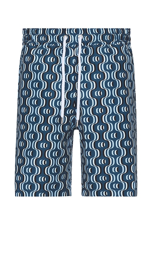 Shop Frescobol Carioca Board Ipanema Camada Print Swim Shorts In Blue