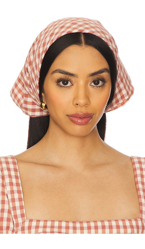 For Love & Lemons Georgia Gingham Scarf in Mauve | REVOLVE