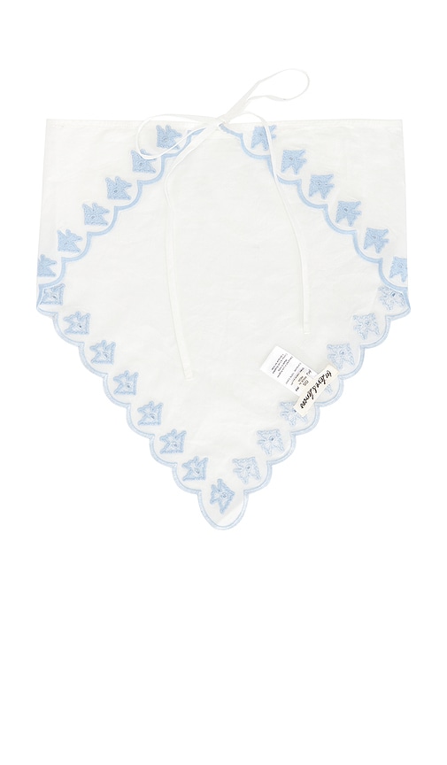  For Love & Lemons Accessoires Headscarf In White,baby Blue. 